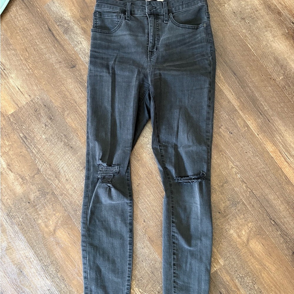 Madewell Distressed Black Skinny Jeans